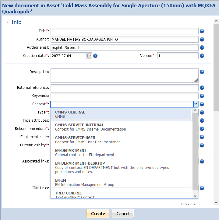 Changing Context for EDMS Document