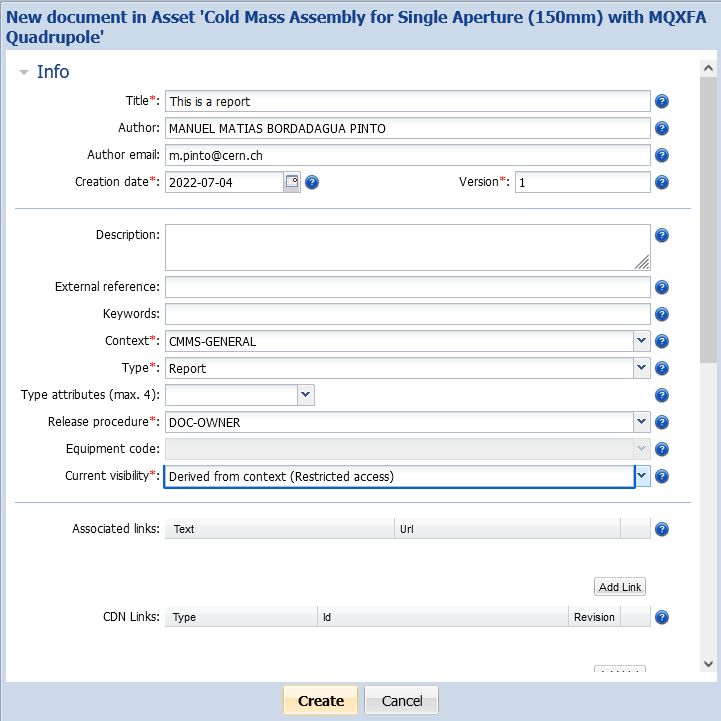 Attach Document in EDMS to Asset in EAM