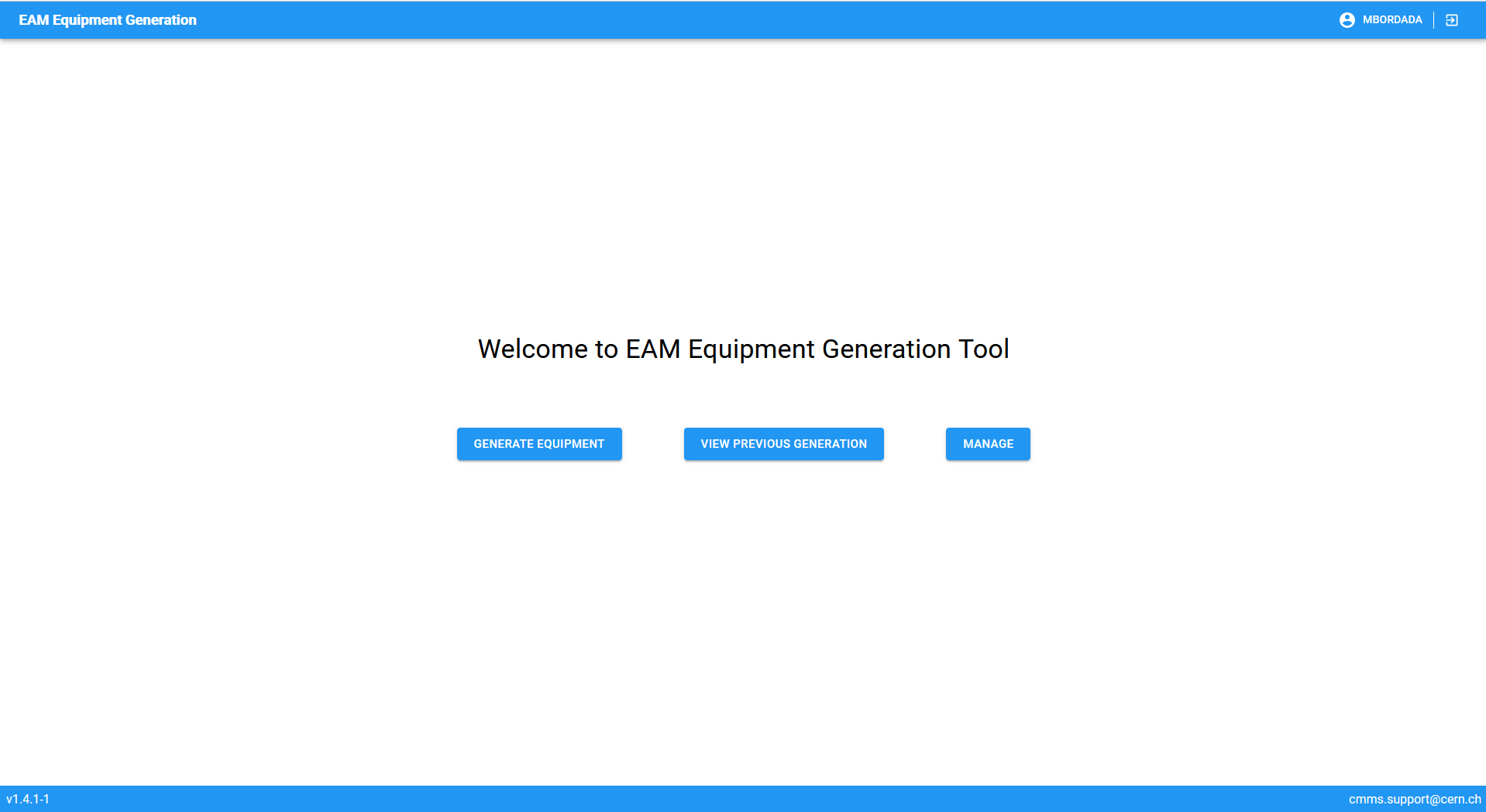 Equipment Generator Interface