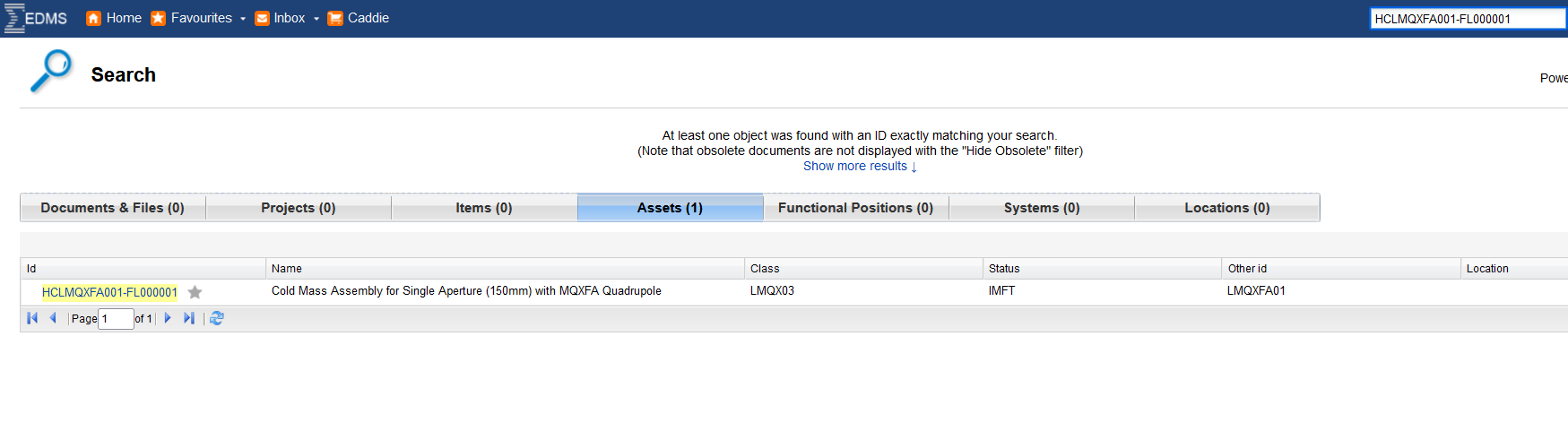 Search for Documents in EDMS