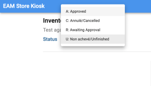 Status of the Stock Inventory in Kiosk