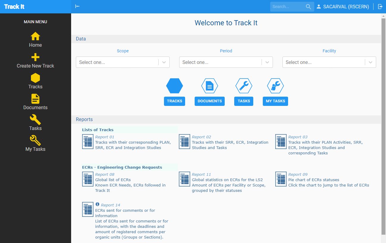Track-It User Interface
