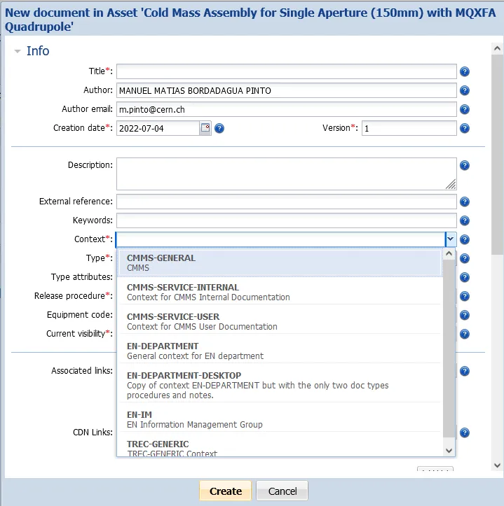Changing Context for EDMS Document