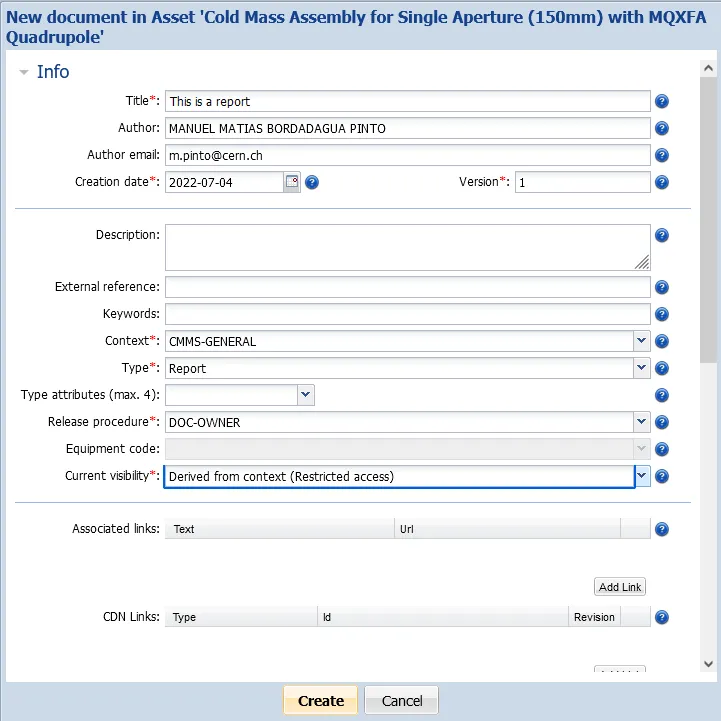 Attach Document in EDMS to Asset in EAM