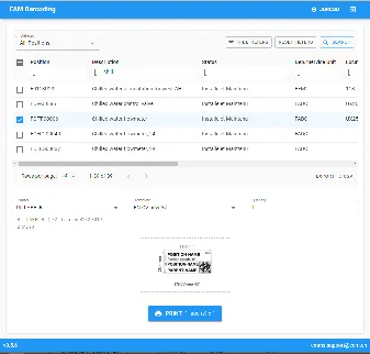 Barcode Printing using EAM Barcoding