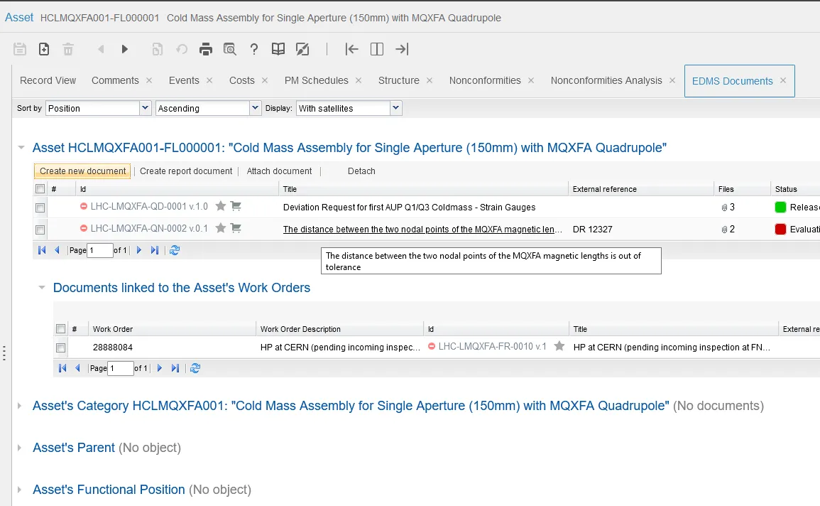 What is the EDMS Document’s Tab