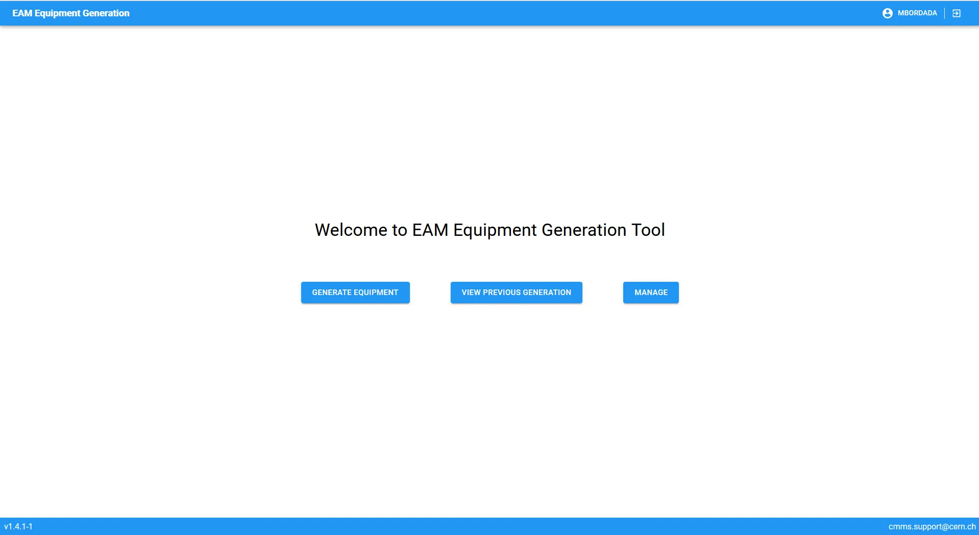 Equipment Generator Interface
