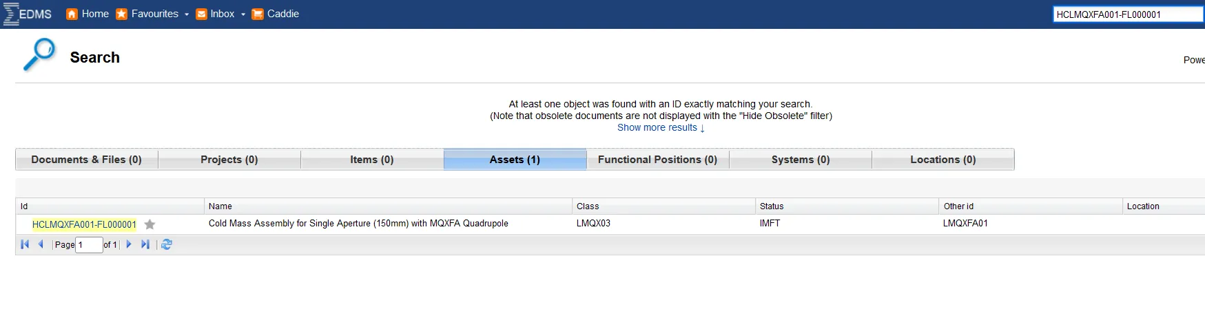 Search for Documents in EDMS