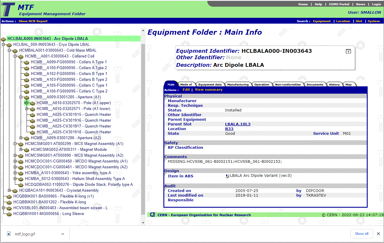 MTF User Interface Equipment